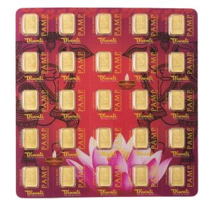 Pamp Suisse, Diwali Lakshmi and Sacred Cow 25 x 1 Gram Multigram Gold Bar in Assay (ETA end Nov/early Dec)