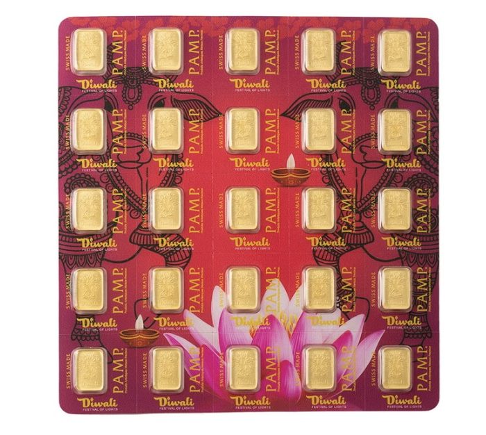 Pamp Suisse, Diwali Lakshmi and Sacred Cow 25 x 1 Gram Multigram Gold Bar in Assay (ETA end Nov/early Dec)