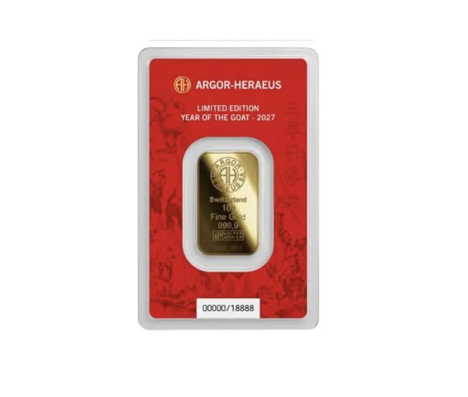 Argor-Heraeus, 2027 Year of the Goat 10 Gram .9999 Gold Bar - Image 2