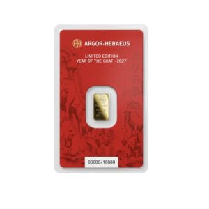 Argor-Heraeus, 2027 Year of the Goat 1 Gram .9999 Gold Bar