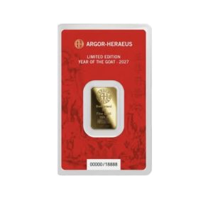 Argor-Heraeus, 2027 Year of the Goat 5 Gram .9999 Gold Bar