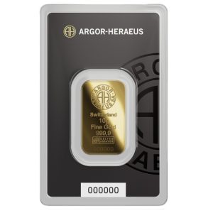 Argor-Heraeus, 10 Gram .9999 Gold Bar