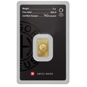 Argor-Heraeus, 2 Gram .9999 Gold Bar