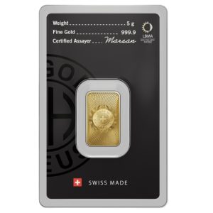 Argor-Heraeus, 5 Gram .9999 Gold Bar