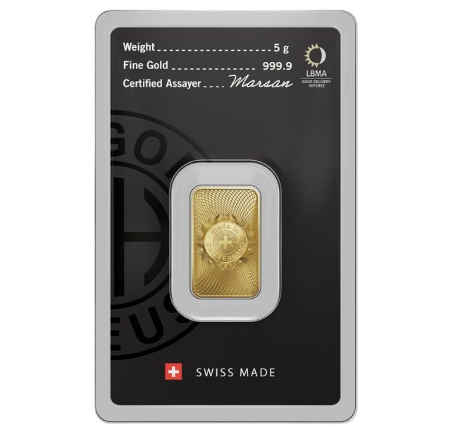 Argor-Heraeus, 5 Gram .9999 Gold Bar