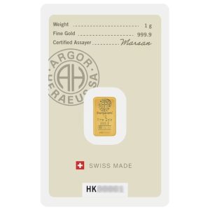 Argor-Heraeus, Hong Kong Special Edition 1 Gram .9999 Gold Bar
