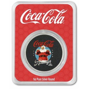 Coca-Cola® 1 oz Silver Santa 95th Anniversary Round