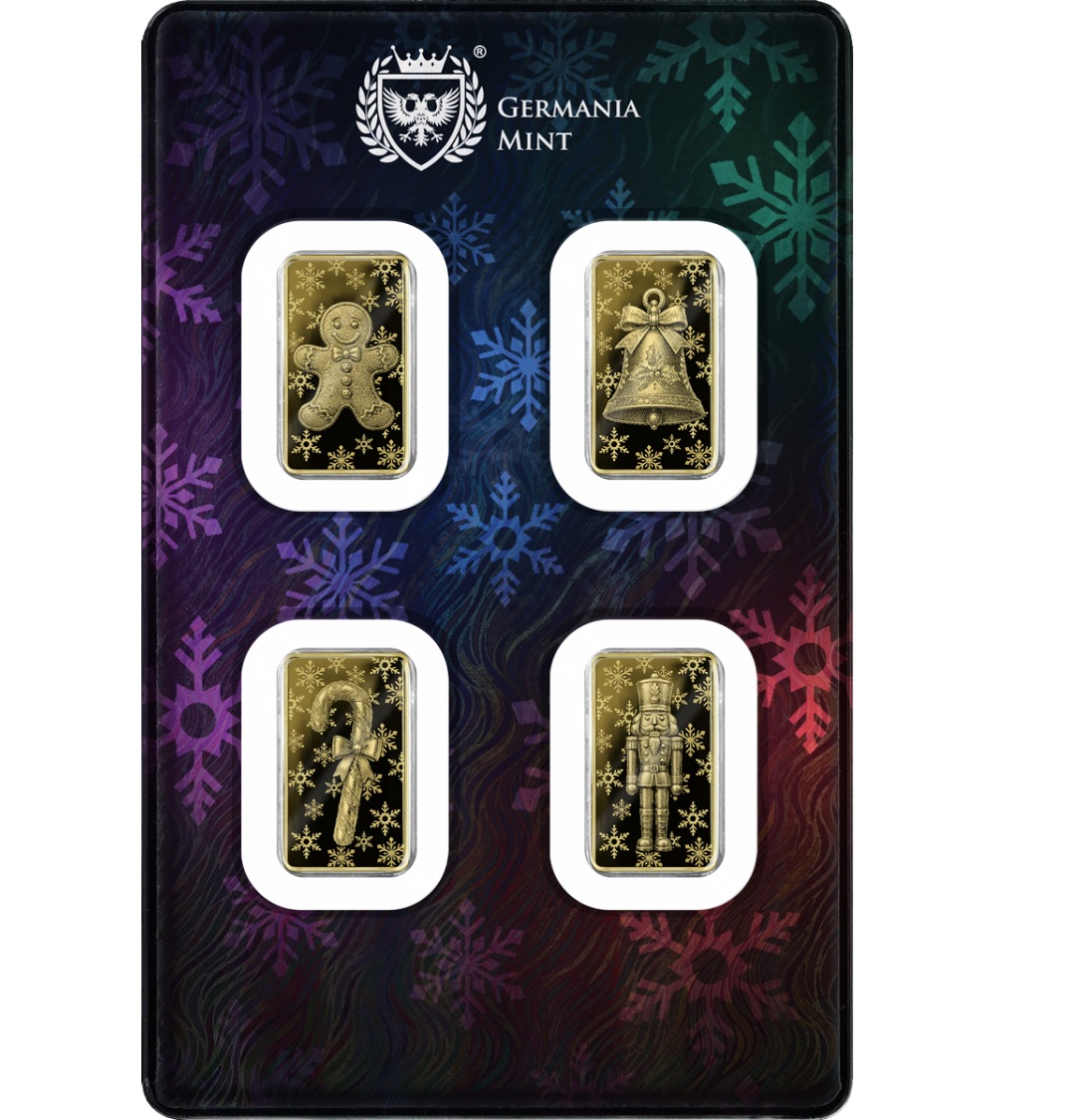 Germania Mint, 2026 Christmas 4 x 1/200 oz Au Proof Minted Bar