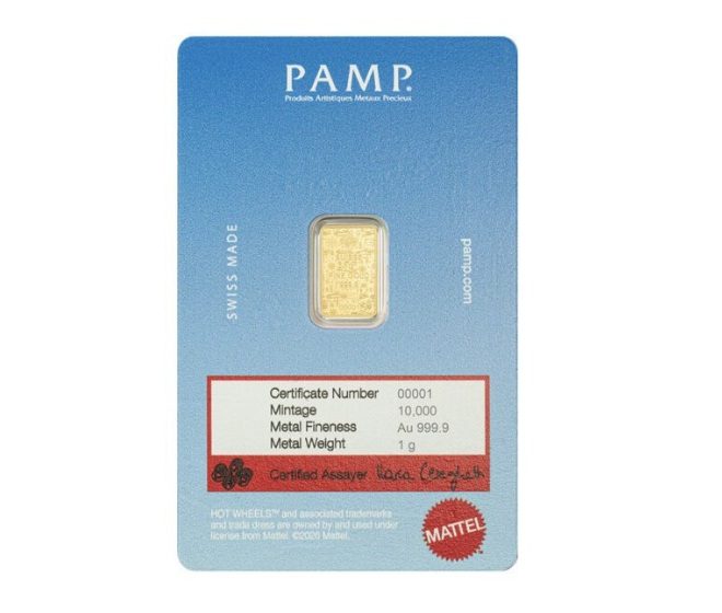 PAMP Suisse Hot Wheels™ Holiday 1 Gram Gold Proof-Like Bar - Image 3