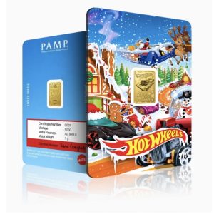 PAMP Suisse Hot Wheels™ Holiday 1 Gram Gold Proof-Like Bar