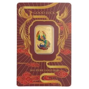 Pamp Suisse, 10 Gram .9999 Good Luck Phoenix Colorized Gold Bar (ETA end Nov/early Dec)