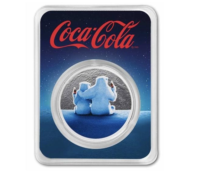Coca-Cola® 1 oz Silver Round Polar Bears Night Sky in TEP (ETA end Nov/early Dec)