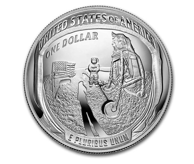 US Mint, 2019-P Apollo 11 50th Anniversary $1 Silver Proof (Box & COA)