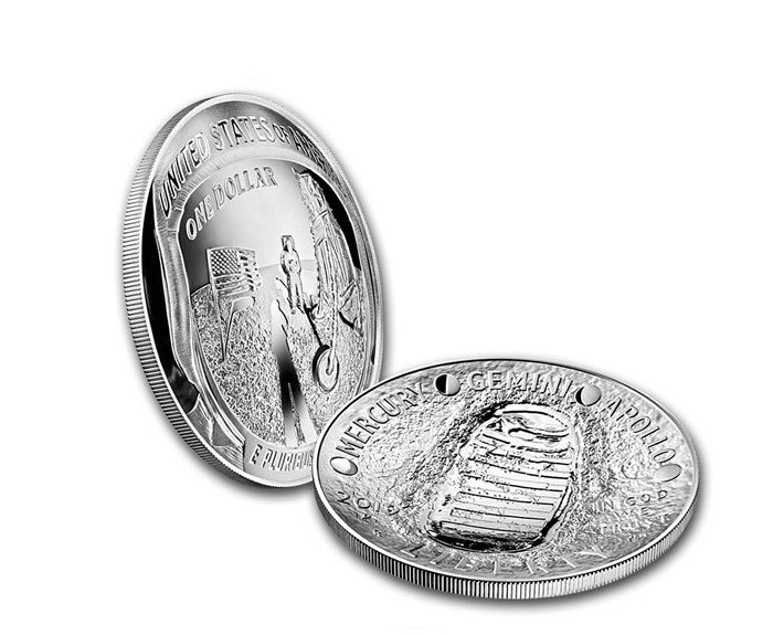 US Mint, 2019-P Apollo 11 50th Anniversary $1 Silver Proof (Box & COA) - Image 3